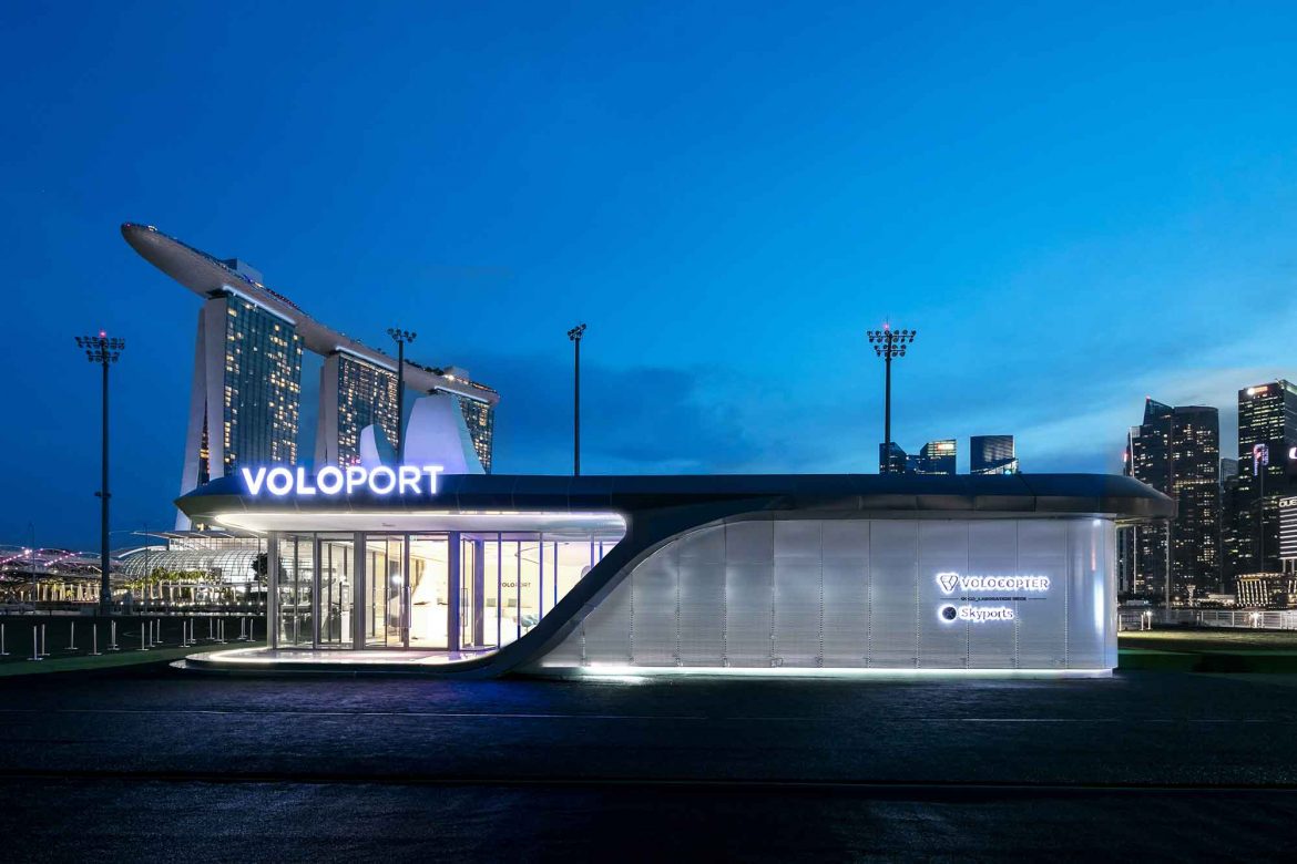 Vertiport-Prototyp für eVTOL Flugtaxis in Singapur