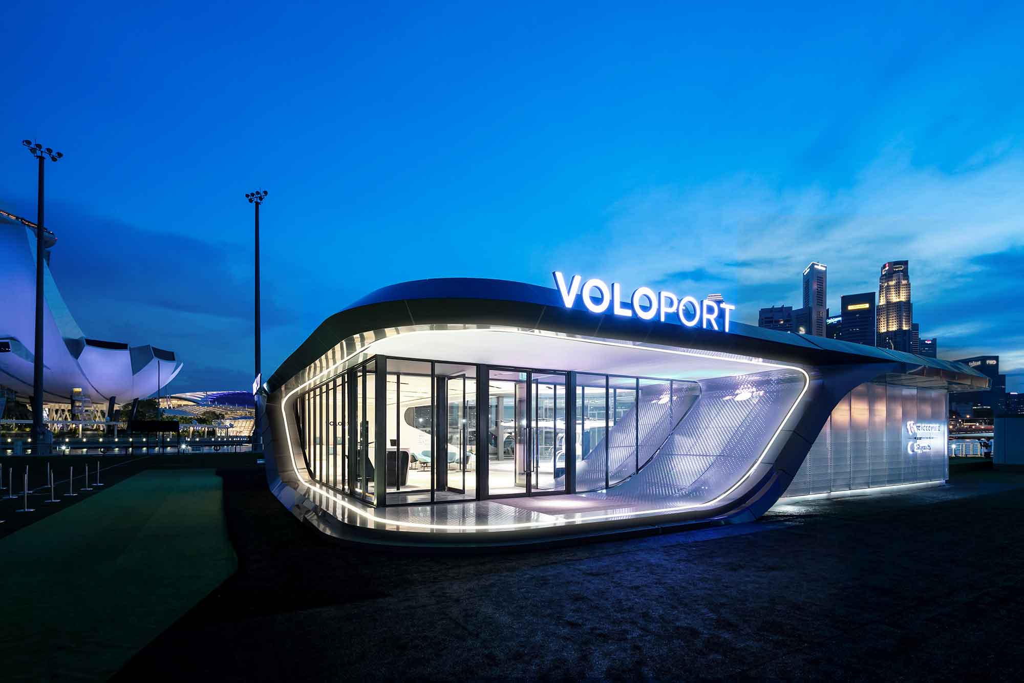 Vertiport-Prototyp für eVTOL Flugtaxis in Singapur