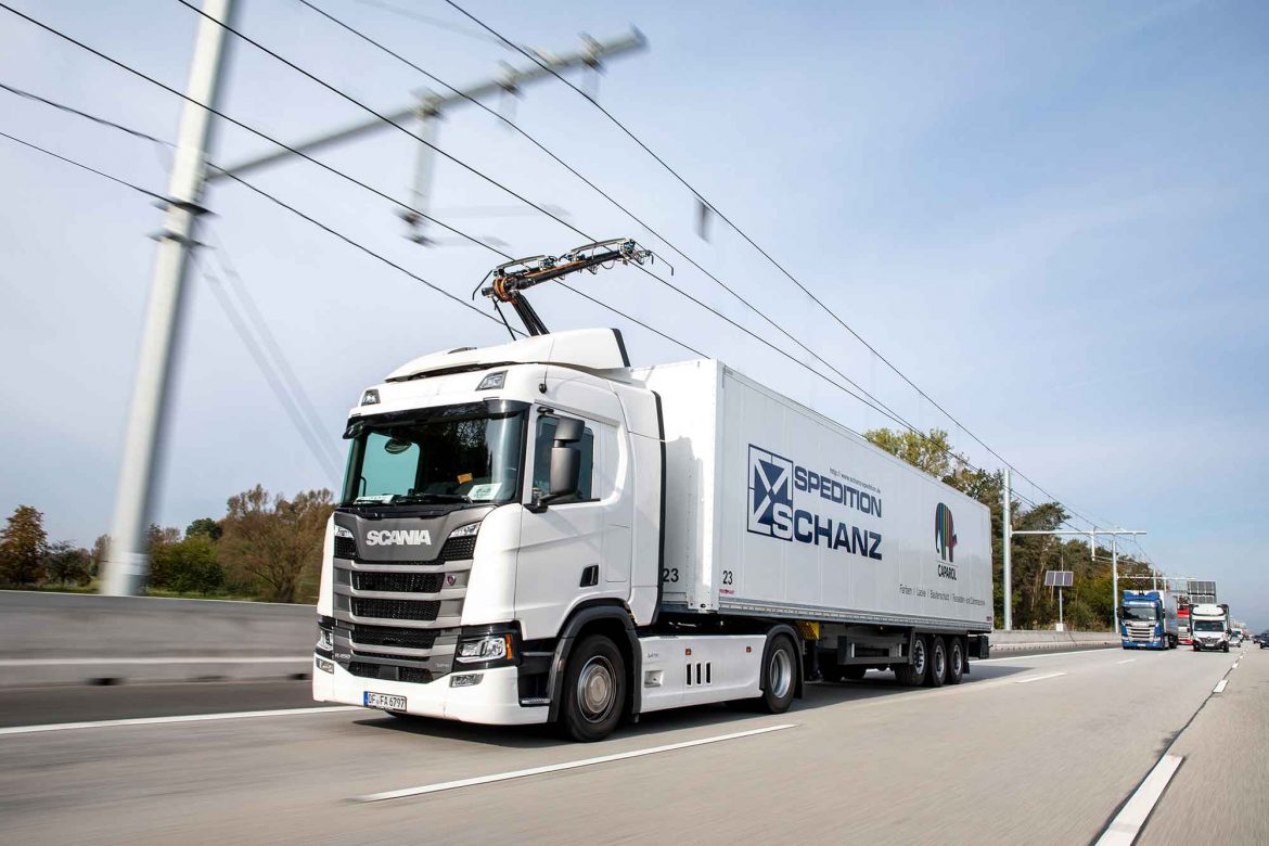 Siemens Oberleitungs-Lkw Teststrecke