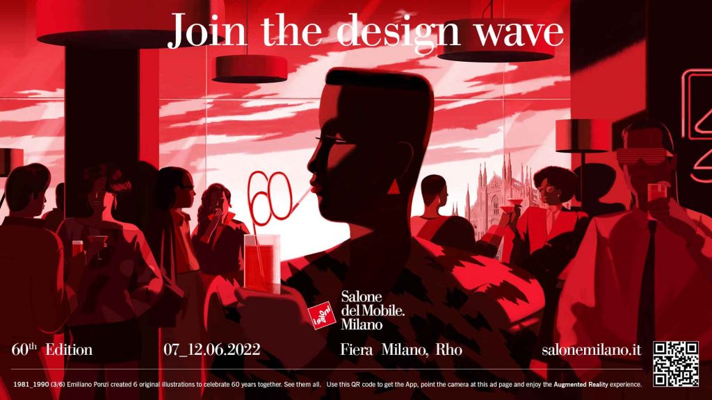 Der Claim für die Werbekampagne des 60. Mailänder Salone lautet „Join the design wave“.